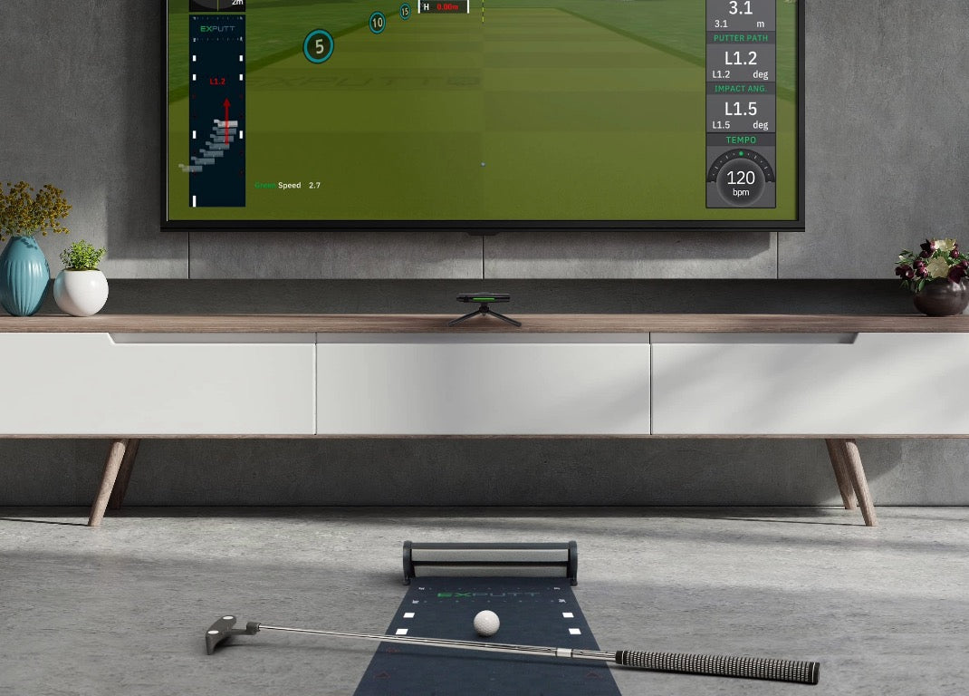 simulateur de golf, simulateur de putting, entrainement putting, Exputt, SAM Puttlab